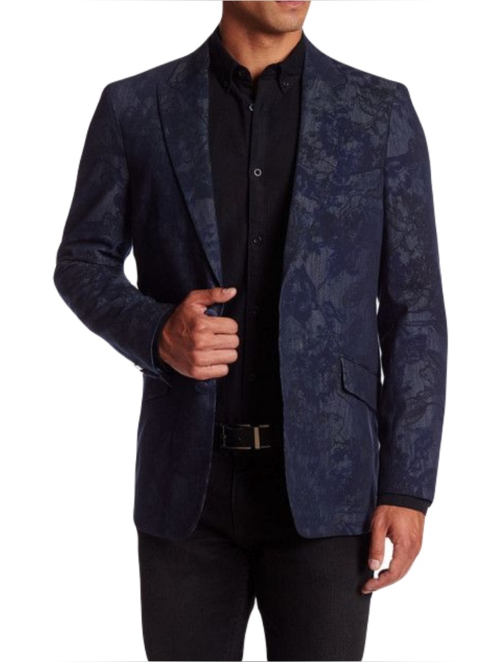 Robert Graham Seligman Floral Two Button Peak Lapel Sport Coat Size 46S